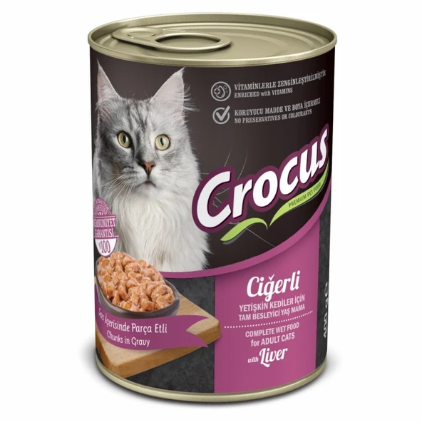 Crocus Yetişkin Kedi Ciğerli Yaş Mama 400 Gr ürün görseli 1