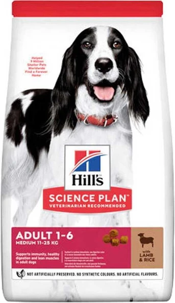 Hills Adult Kuzulu ve Pirinçli Orta Irk Yetişkin Köpek Maması 14 Kg ürün görseli 1