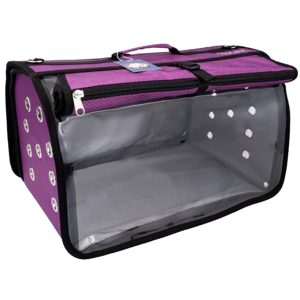 Leon Pet Büyük Akustik Kedi ve Köpek Taşıma Çantası Mor ürün görseli 1
