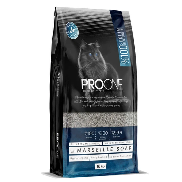 Pro One Bentonit Marsilya Sabunlu İnce Taneli Topaklanan Kedi Kumu 10 lt ürün görseli 1