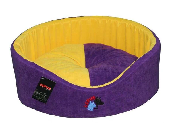Lepus Kedi ve Köpek Lüx Yatakları Sarı Mor 50x50x17 Cm ürün görseli 1