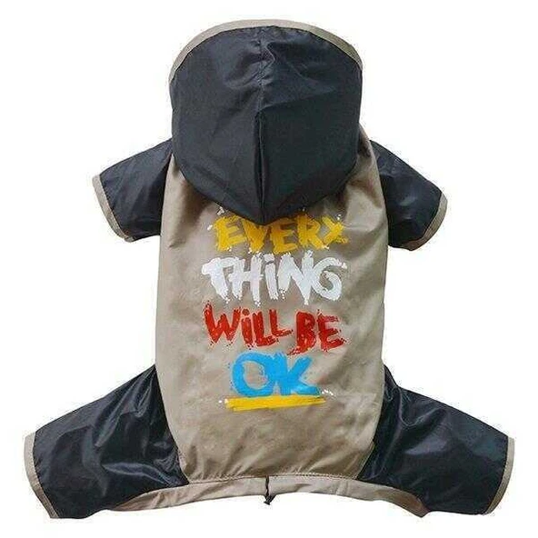 Doggy Dolly Gri Siyah 4 Ayaklı Yağmurluk Small ürün görseli 1