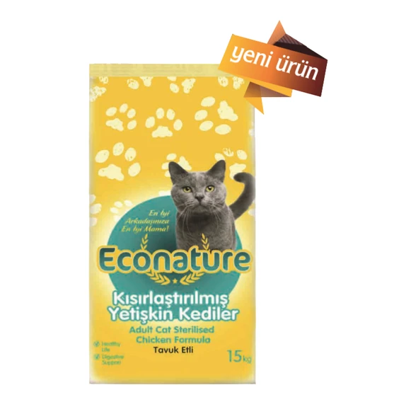 Econature Tavuklu Kısırlaştırılmış Kedi Maması 15 Kg ürün görseli 1