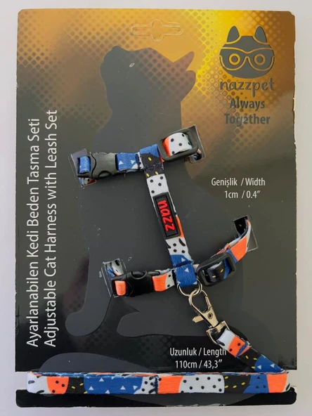Nazz Kedi Göğüs Tasması Çilekli Mavi ürün görseli 1