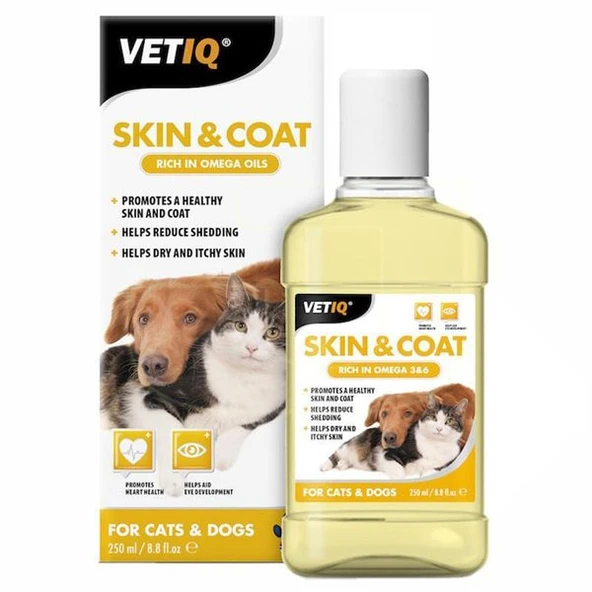 MC VetIQ Skin Coat Kedi Ve Köpek Omega 3 Ve 6 Besin Takviyesi 250 Ml ürün görseli 1