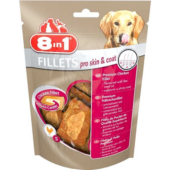 8in1 Fillets Pro Skin ve Coat Keten Tohumu Yağlı Köpek Ödülü 80 Gr ürün görseli 1