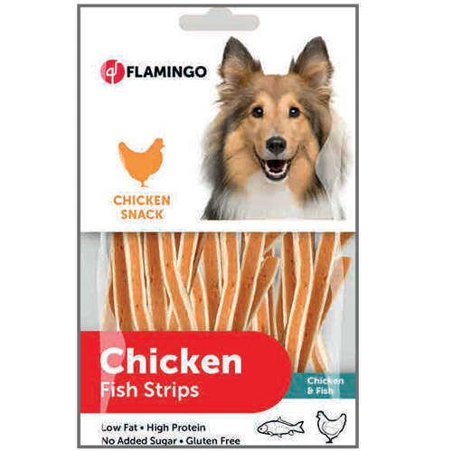 Flamingo Chicken Fish Strips Tavuk ve Balık Etli Glutensiz Köpek Ödül Çubukları 85 Gr ürün görseli 1