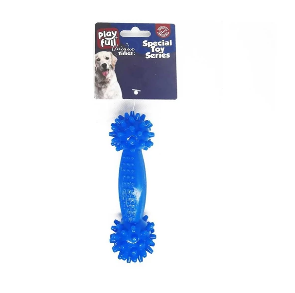 Playfull Dumbell Şeklinde Tırtıklı Plastik Köpek Oyuncağı 12x4 Cm ürün görseli 1