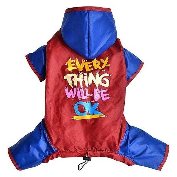 Doggy Dolly Kırmızı Mavi 4 ayaklı Yağmurluk Kırmızı Mavi XSmall ürün görseli 1