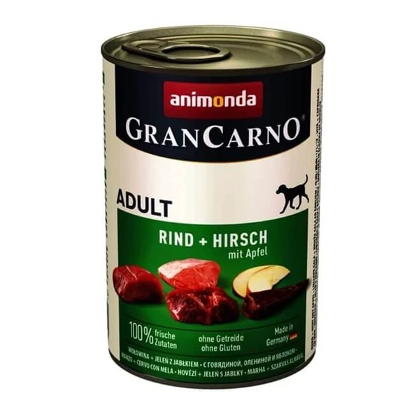 Animonda Gran Carno Sığır ve Geyikli Elmalı Köpek Konservesi 400 Gr ürün görseli 1