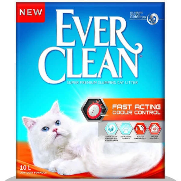 Ever Clean Fast Acting Odour Control Hızlı Koku Etkili Kedi Kumu 10 lt ürün görseli 1