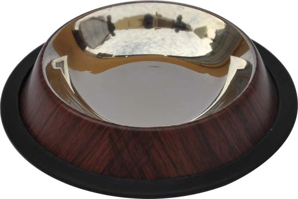 Zampa Kedi ve Köpek Kaymaz Tabanlı Ahşap Desenli Mama Su Kabı 16 oz ürün görseli 1