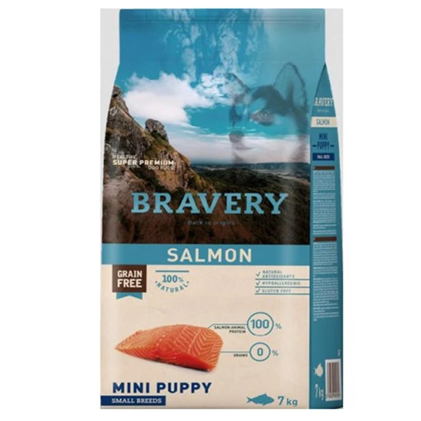 Bravery Somonlu Küçük Irk Tahılsız Yavru Köpek Maması 2 Kg ürün görseli 1
