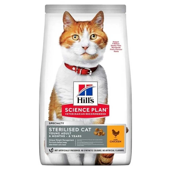 Hills Science Plan Kısırlaştırılmış Tavuklu Kedi Maması 10 Kg ürün görseli 1