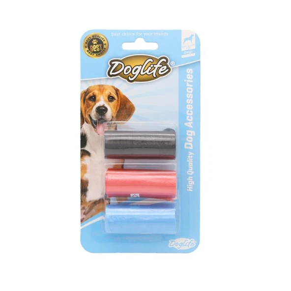 Doglife Renkli Dışkı Toplama Poşeti 3 Lü ürün görseli 1
