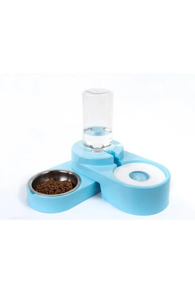 Miapet Köşeli Ayarlanabilir Hazneli Çelik Taslı Kedi Köpek Mama ve Su Kabı Seti Mor 1000 ml - Resim 3