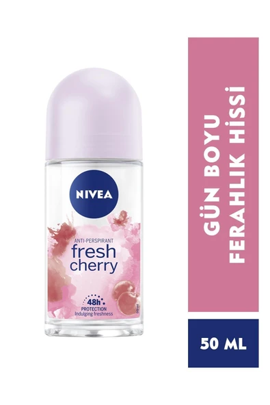 Nivea Kadın Roll On Deodorant Fresh Cherry 50 Ml,48 Saat Anti-perspirant Koruması - Resim 5