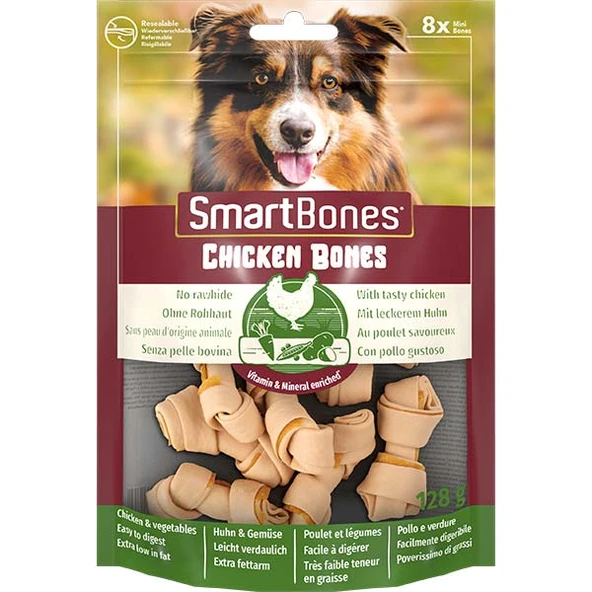 Smart Bones Tavuklu Düğümlü Küçük Irk Köpek Ödül Maması 128 Gr ürün görseli 1