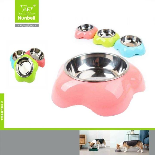 Nunbell Kedi Köpek Tekli Mama ve Su Kabı 20,5 Cm ürün görseli 1