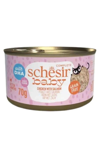 Schesir Tavuk Etli ve Somon Balıklı Yavru Kedi Konservesi 70 Gr ürün görseli 1