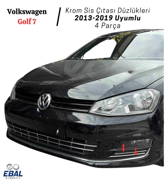 Vw Golf 7 Krom Sis Çıtası Düzlükleri 4 Parça 2013-2019 Uyumlu Paslanmaz Çelik - Resim 4