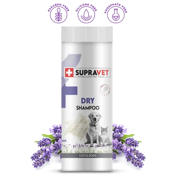 Supravet Dry Shampoo Lavanta Özlü Kedi Köpek Toz Şampuan 150 ml ürün görseli 1