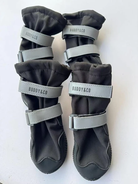 Buddy Co Monostone Profesyonel Köpek Su Geirmez Yağmur Botu Siyah No 6 6,5 Cm ürün görseli 1