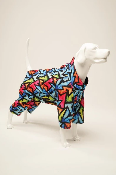 A40 Graffıtı İçi Polar Su Geçirmez Köpek Yağmurluğu XXLarge ürün görseli 1