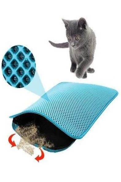 Pet Pretty Yeni Nesil Kedi Tuvalet Paspası Turkuaz 50x60 Cm ürün görseli 1