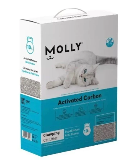 Molly Aktif Karbonlu Bentonit Kedi Kumu 10 Lt ürün görseli 1