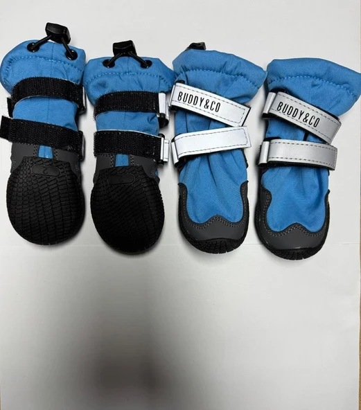 Buddy Co Monostone Profesyonel Köpek Su Geirmez Yağmur Botu Mavi No 7 7 Cm - Resim 2