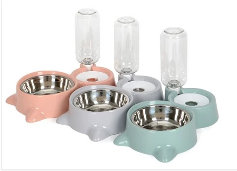 Nunbell Kedi Köpek Çift Hazneli 2'Lİ Beslenme Mama ve Su Kabı 500 ml ürün görseli 1