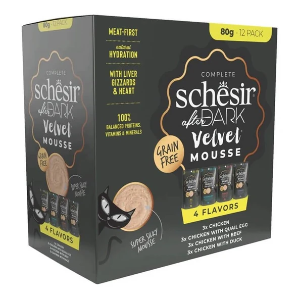 Schesir After Dark Velvet Mouse Lezzet Paketi 12X80 Gr ürün görseli 1