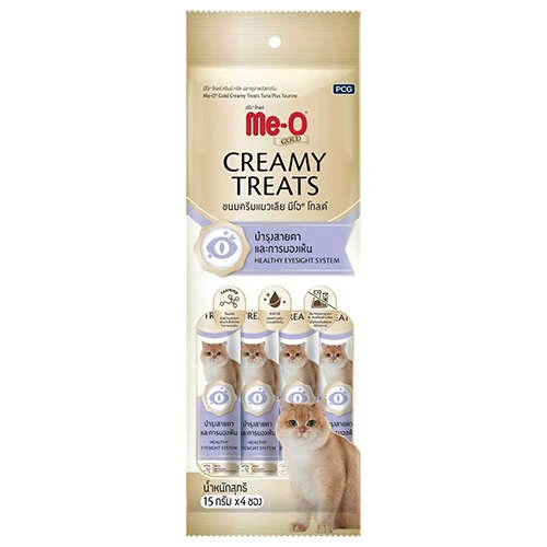 Me-O Gold Creamy Treats Ton Balıklı Ve Taurinli Ek Besin ve Kedi Ödülü 4x15 Gr ürün görseli 1