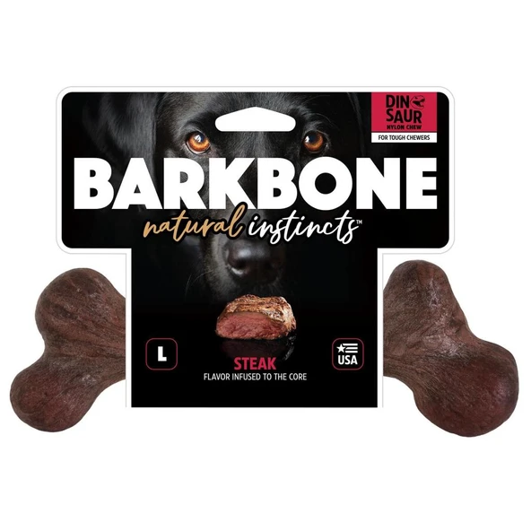 BarkBone Dinosaur Biftek Aromalı Köpek Çiğneme Kemiği Büyük Boy 24 Cm ürün görseli 1