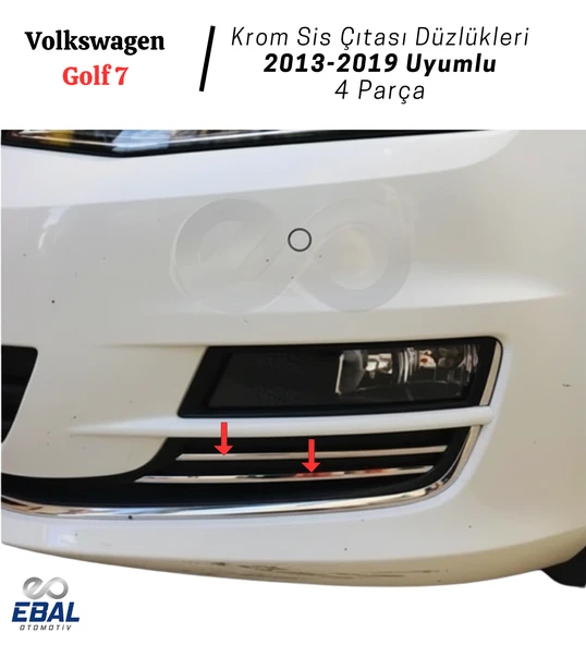 Vw Golf 7 Krom Sis Çıtası Düzlükleri 4 Parça 2013-2019 Uyumlu Paslanmaz Çelik ürün görseli 1
