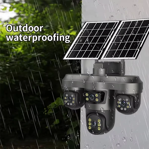 EsVision 5604 8MP 4 Kameralı 4G Çift Solar Panel 16X Zoom Dual Batarya HiEasy AOV (Sürekli Kayıt) Gece Görüş Çift Yönlü Ses - Resim 4
