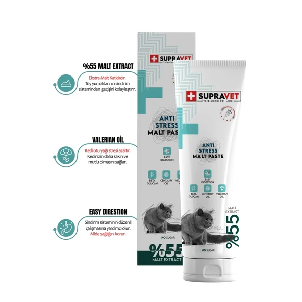 Supravet Anti Stress Relax Paste Sakinleştirici Şekersiz Kedi Macunu 100 Gr ürün görseli 1
