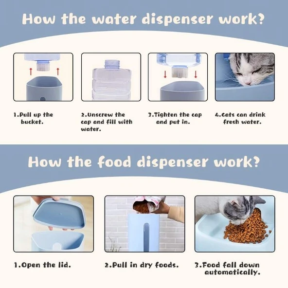 Nunbell Damacana Kedi Köpek Mama Kabı 30X22X31,5 Cm - Resim 2