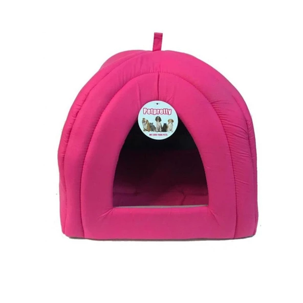 Pet Pretty Piramit Kumaş Yatak Pembe 43X43X40 Cm ürün görseli 1