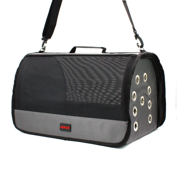 Lepus Mesh Bag Kedi Köpek Taşıma Çantası Gri 28X45X28 Cm - Resim 2