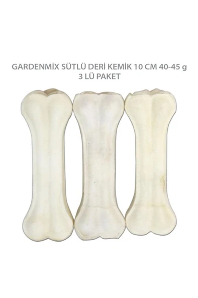 Gardenmix Sütlü Pres Deri Kemik 10 Cm 40-45 Gr ( 3 Lü Paket ) ürün görseli 1
