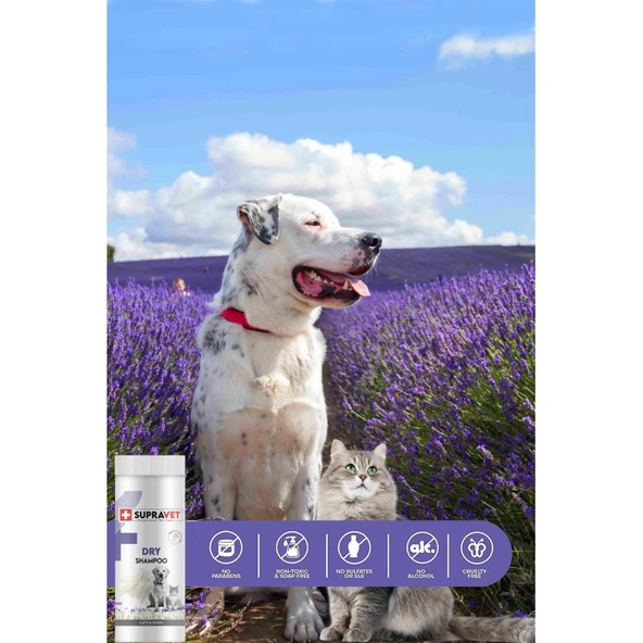 Supravet Dry Shampoo Lavanta Özlü Kedi Köpek Toz Şampuan 150 ml - Resim 2