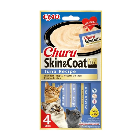 Cıau Churu Skin Coat Cilt ve Tüy Sağlığı Ton balıklı Ödül Maması 4X15 Gr ürün görseli 1