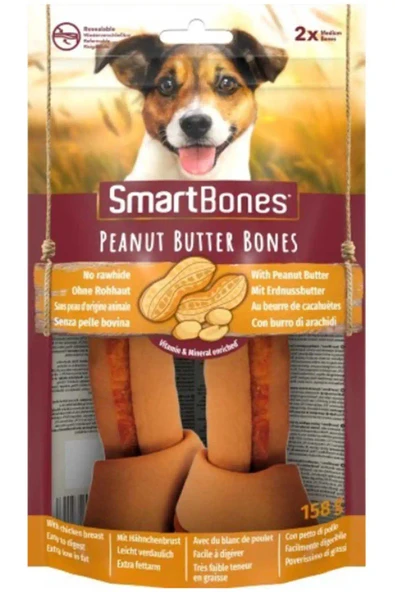 SmartBones Orta Irk Köpekler için Yer Fıstıklı Ödül Kemiği (2li) 158 Gr ürün görseli 1