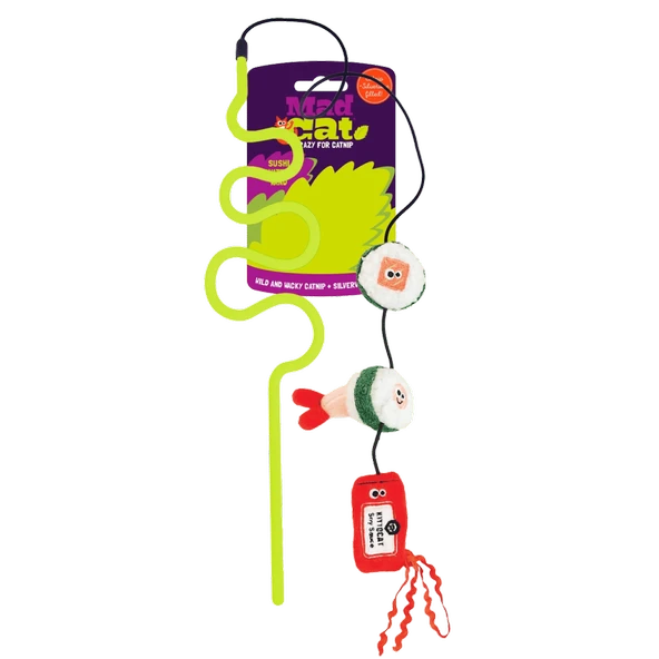 Mad Cat Sushi Swatter Kedi Otlu ve Matatabili Oyuncaklı Kedi Oltası ürün görseli 1