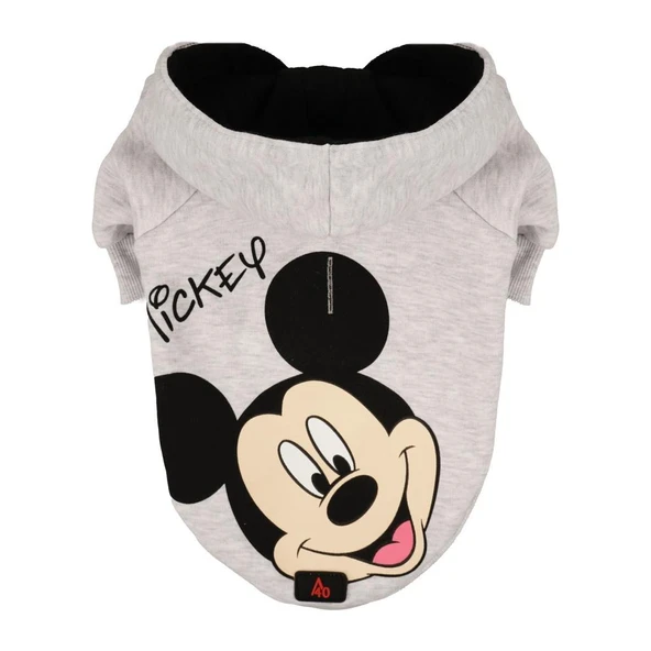 A40 Mıckey Gri Kapüşonlu Köpek Sweatshirt Large ürün görseli 1