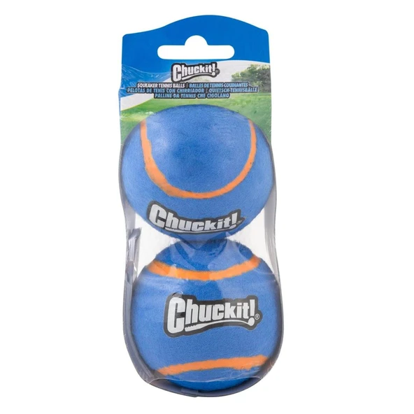 Chuckit! Sesli 2'li Tenis Köpek Oyun Topu Orta Boy 6x6 Cm ürün görseli 1