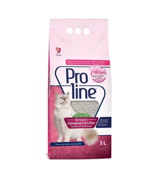 Proline Bebek Pudrası Kokulu Bentonit Kedi Kumu 5 Lt ürün görseli 1