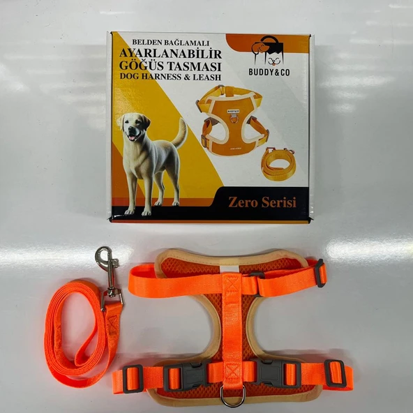 Buddy Co Zero Köpek Uzatmalı Göğüs Tasması Turuncu Small ürün görseli 1